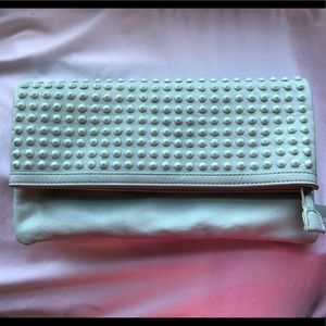 Mint green clutch purse